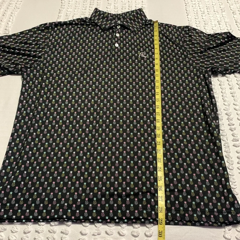 Rhoback The Pineapple Men’s Short Sleeve Performance Polo Classic Black Large - Picture 10 of 12